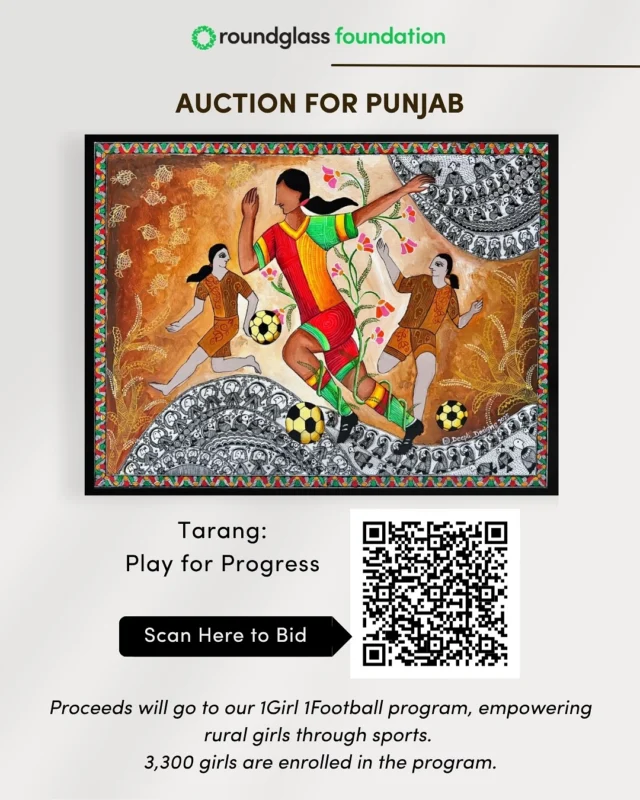 These Madhubani masterpieces are up for auction at the Roundglass Foundation Gala, and you can bid for them online too. Each painting is an artwork of a group of artisans and is made on canvas with acrylics. We thank Deepti Designs, founded by acclaimed artist and designer Deepti Agarwal, for donating these signature art pieces. 

Deepti is a Governor’s Art and Heritage Award honoree and her organization’s vibrant projects frequently collaborate with museums, libraries, and cultural organizations, spreading awareness about India’s visual arts across the globe. 

Scan the QR code above to place your bid in the auction. Or check the link in bio to browse over other such rare collectibles and experiences. Bid is open till 12 am (PST) on November 9, 2025. 

Proceeds from the auction will carry forward our work in the villages of Punjab. We have already impacted 2.5 million lives in 2,700 villages.

ਇਹ ਸੁੰਦਰ ਮਧੁਬਨੀ ਕਲਾਕ੍ਰਿਤੀਆਂ ਹੁਣ ਰਾਊਂਡਗਲਾਸ ਫਾਊਂਡੇਸ਼ਨ ਗਾਲਾ ਵਿੱਚ ਨਿਲਾਮੀ ਲਈ ਉਪਲਬਧ ਹਨ। ਇਨ੍ਹਾਂ ਵਿੱਚੋਂ ਹਰ ਇਕ ਚਿੱਤਰ ਕਈ ਕਲਾਕਾਰਾਂ ਦੀ ਸਾਂਝੀ ਕਲਾ ਦਾ ਪਰਿਣਾਮ ਹੈ, ਜੋ ਕਿ ਕੈਨਵਸ ’ਤੇ ਐਕ੍ਰਿਲਿਕ ਰੰਗਾਂ ਨਾਲ ਬੜੀ ਮਿਹਨਤ ਅਤੇ ਨਜ਼ਾਕਤ ਨਾਲ ਬਣਾਇਆ ਗਿਆ ਹੈ। 
ਅਸੀਂ ਦੀਪਤੀ ਡਿਜ਼ਾਈਨਜ਼ ਅਤੇ ਇਸ ਦੀ ਸੰਸਥਾਪਕ, ਮਸ਼ਹੂਰ ਕਲਾਕਾਰ ਅਤੇ ਡਿਜ਼ਾਈਨਰ ਦੀਪਤੀ ਅਗਰਵਾਲ ਦਾ ਧੰਨਵਾਦ ਕਰਦੇ ਹਾਂ, ਜਿਨ੍ਹਾਂ ਨੇ ਆਪਣੇ ਇਹ ਖਾਸ ਕਲਾ-ਰੂਪ ਦਾਨ ਕੀਤੇ।
ਦੀਪਤੀ ਅਗਰਵਾਲ ਨੂੰ ਗਵਰਨਰਜ਼ ਆਰਟ ਐਂਡ ਹੈਰਿਟੇਜ ਅਵਾਰਡ ਮਿਲ ਚੁੱਕਾ ਹੈ। ਉਹਨਾਂ ਦਾ ਕੰਮ ਅਕਸਰ ਮਿਊਜ਼ੀਅਮਾਂ, ਲਾਈਬ੍ਰੇਰੀਆਂ ਅਤੇ ਸੱਭਿਆਚਾਰਕ ਸੰਸਥਾਵਾਂ ਨਾਲ ਮਿਲ ਕੇ ਨਵੇਂ ਕਲਾਤਮਕ ਪ੍ਰੋਜੈਕਟਾਂ ਰਾਹੀਂ ਦੁਨਿਆ ਭਰ ਵਿੱਚ ਭਾਰਤ ਦੀ ਦ੍ਰਿਸ਼-ਕਲਾ ਨੂੰ ਉਭਾਰਦਾ ਹੈ।

ਬਿਡ 9 ਨਵੰਬਰ 2025, ਰਾਤ 12 ਵੱਜੇ (PST) ਤੱਕ ਖੁੱਲ੍ਹੀ ਹੈ।

ਇਸ ਨਿਲਾਮੀ ਦੀ ਆਮਦਨ ਪਿੰਡਾਂ ਦੇ ਵਿਕਾਸ ਲਈ। ਰਾਊਂਡਗਲਾਸ ਫਾਊਂਡੇਸ਼ਨ ਦੀ ਟੀਮ ਹੁਣ ਤੱਕ 2,700 ਪਿੰਡਾਂ ਵਿੱਚ ਕੰਮ ਕਰਦਿਆਂ 2.5 ਮਿਲੀਅਨ ਲੋਕਾਂ ਦੀ ਜ਼ਿੰਦਗੀ ਵਿੱਚ ਬਦਲਾਅ ਲਿਆ ਚੁੱਕੀ ਹੈ।
ਤੁਹਾਡੀ ਬਿਡ ਨਾ ਕੇਵਲ ਕਲਾ ਦੀ ਕਦਰ ਹੈ, ਸਗੋਂ ਪੰਜਾਬ ਦੇ ਪਿੰਡਾਂ ਦੇ ਭਵਿੱਖ ਵਿੱਚ ਇਕ ਨਿਵੇਸ਼ ਵੀ ਹੈ।

#madhubanipainting #gala #auction #roundglassfoundation #punjab