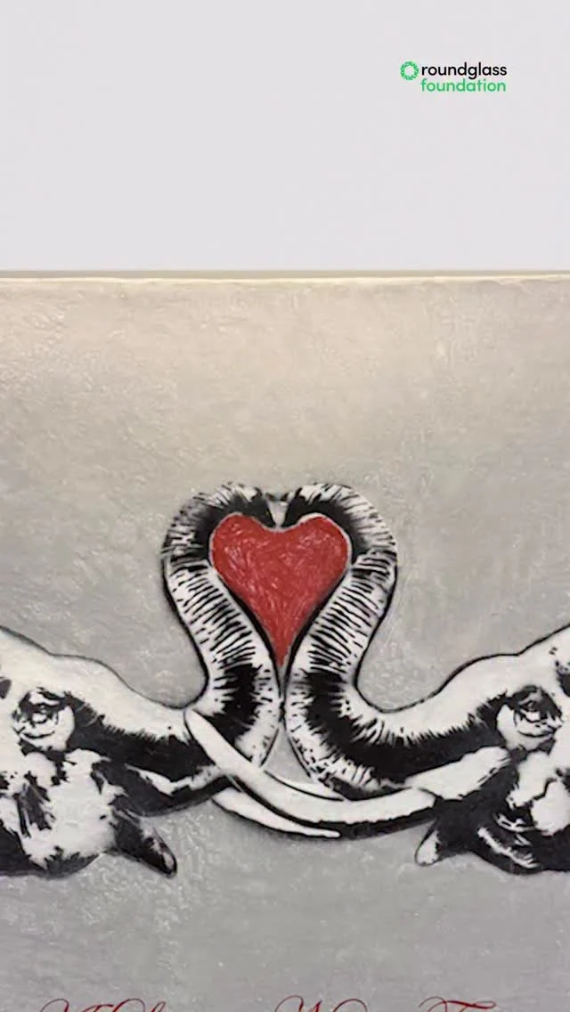 This unique artwork by Bambi, the anonymous British street artist is part of the Roundglass Foundation Gala Auction. Donated by Bambi herself, this rare collectible is accompanied with a Certificate of Authenticity.

Bambi’s work has been admired by celebrities including Rihanna, Adele, Brad Pitt, and Angelina Jolie. Her pieces have sold at auctions for as much as $93,000.

We are grateful to Bambi for her generous contribution to our auction: A Love to Never Forget.

Scan the QR code above to place your bid in the auction. Or check the link in bio to browse over other such rare collectibles and experiences. Bid is open till 12 am (PST) on November 9, 2025.

Proceeds from the auction will carry forward the work of The Billion Tree Project in Punjab. We have already planted close to 4 million native trees as mini forests in the villages. Our mission is to plant a billion trees.